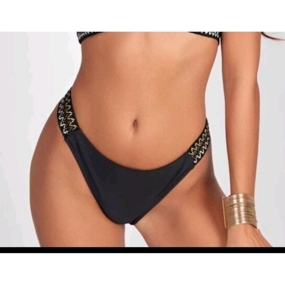 Bikini Bottom black with gold details New size Large - Picture 1 of 6